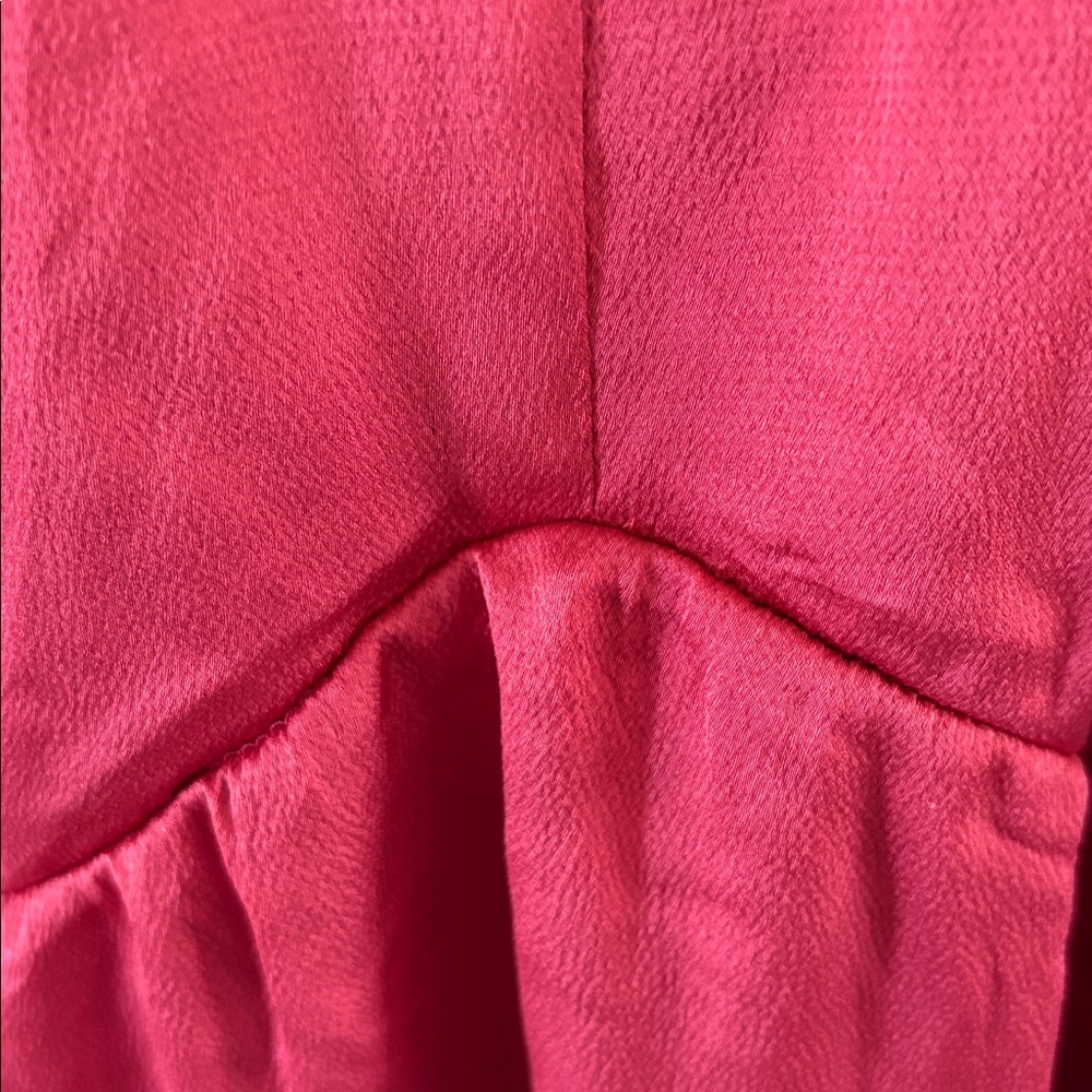 Torrid Size 2 dark rose satin texture long sleeve v-neck dress - Picture 6 of 11